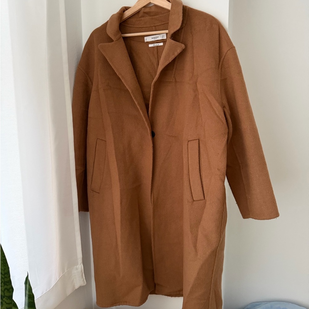 Mango Casual Tan Long Coat